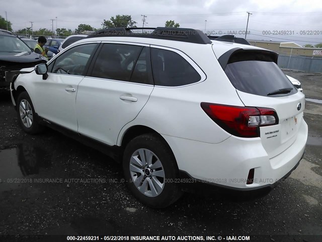 4S4BSBFC2G3232698 - 2016 SUBARU OUTBACK 2.5I PREMIUM WHITE photo 3