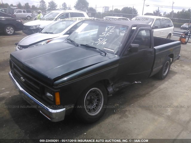 1GCCS14RXM0175464 - 1991 CHEVROLET S TRUCK S10 GREEN photo 2