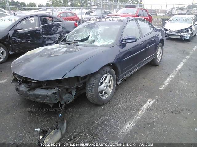 1G2WP52K31F255553 - 2001 PONTIAC GRAND PRIX GT BLUE photo 2