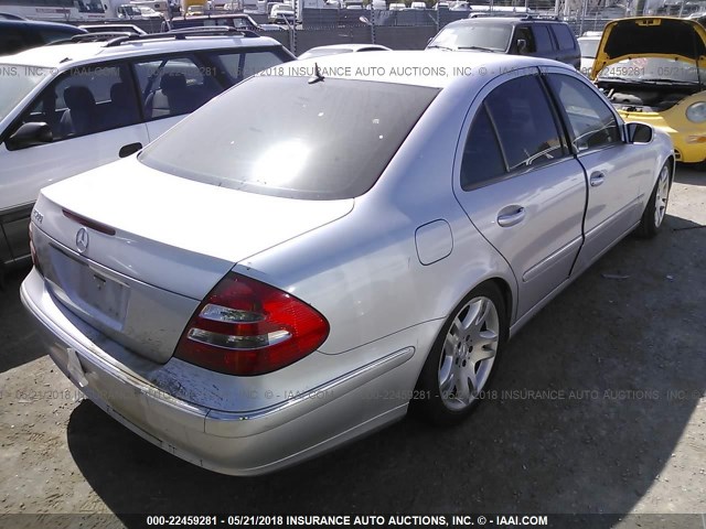 WDBUF70J63A281851 - 2003 MERCEDES-BENZ E 500 SILVER photo 4