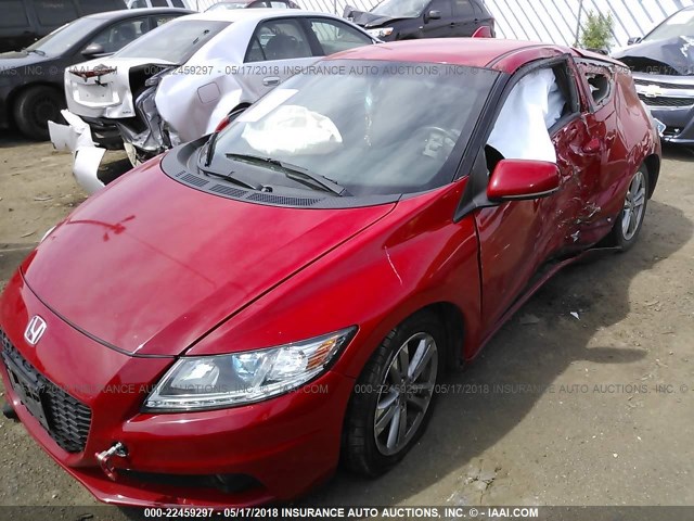 JHMZF1D62DS000990 - 2013 HONDA CR-Z EX RED photo 2