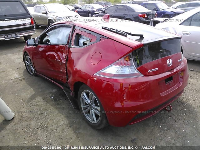 JHMZF1D62DS000990 - 2013 HONDA CR-Z EX RED photo 3