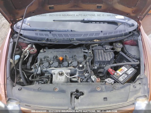 2HGFG12837H567311 - 2007 HONDA CIVIC EX ORANGE photo 10