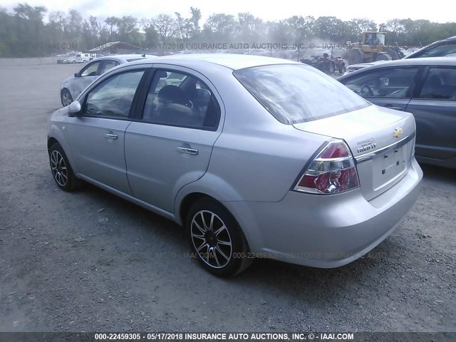 KL1TG56698B133459 - 2008 CHEVROLET AVEO LT SILVER photo 3