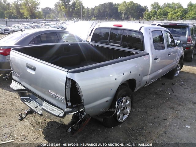 5TEKU72N27Z411148 - 2007 TOYOTA TACOMA DBL CAB PRERUNNER LNG BED SILVER photo 4