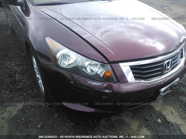 JHMCP26488C053844 - 2008 HONDA ACCORD LXP MAROON photo 6