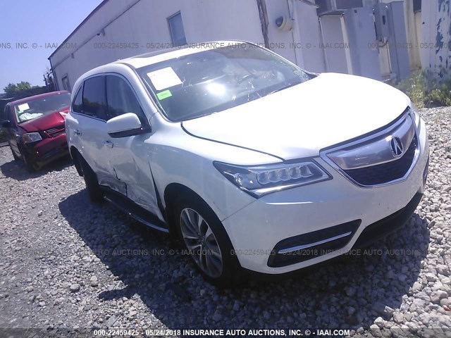 5FRYD4H46EB025966 - 2014 ACURA MDX TECHNOLOGY WHITE photo 1