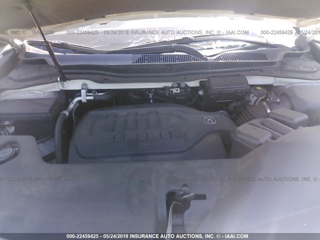 5FRYD4H46EB025966 - 2014 ACURA MDX TECHNOLOGY WHITE photo 10