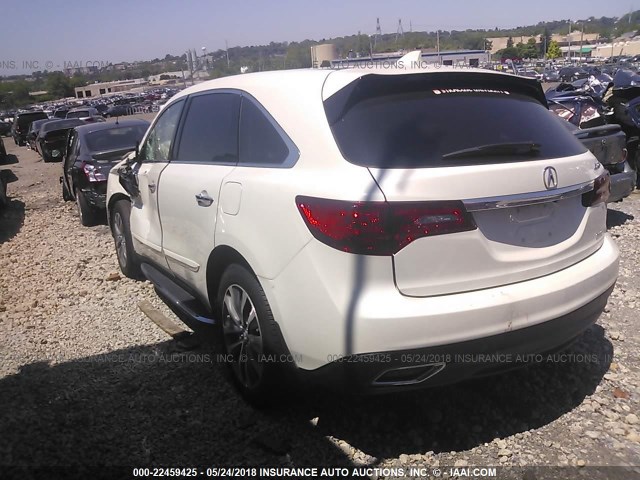 5FRYD4H46EB025966 - 2014 ACURA MDX TECHNOLOGY WHITE photo 3