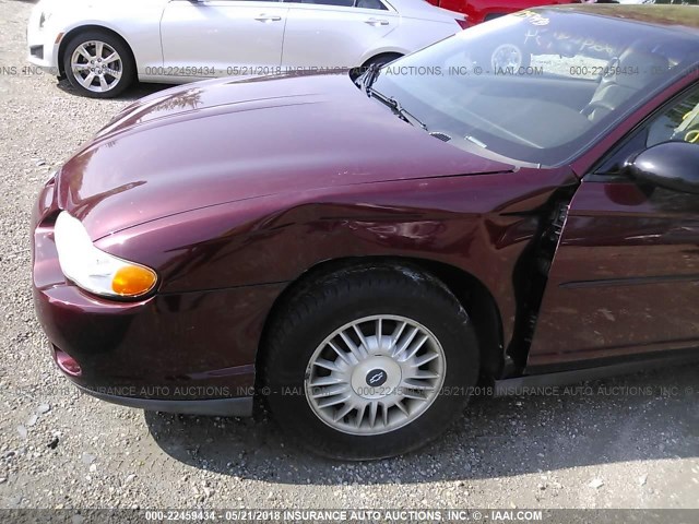 2G1WW12E4Y9260497 - 2000 CHEVROLET MONTE CARLO LS MAROON photo 6