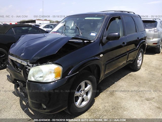 4F2CZ06116KM35593 - 2006 MAZDA TRIBUTE S BLACK photo 2