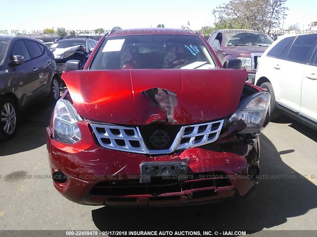 JN8AS5MV0EW705052 - 2014 NISSAN ROGUE SELECT S MAROON photo 6