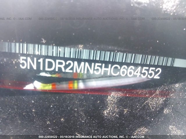 5N1DR2MN5HC664552 - 2017 NISSAN PATHFINDER S/SV/SL/PLATINUM 栗色 照片 9