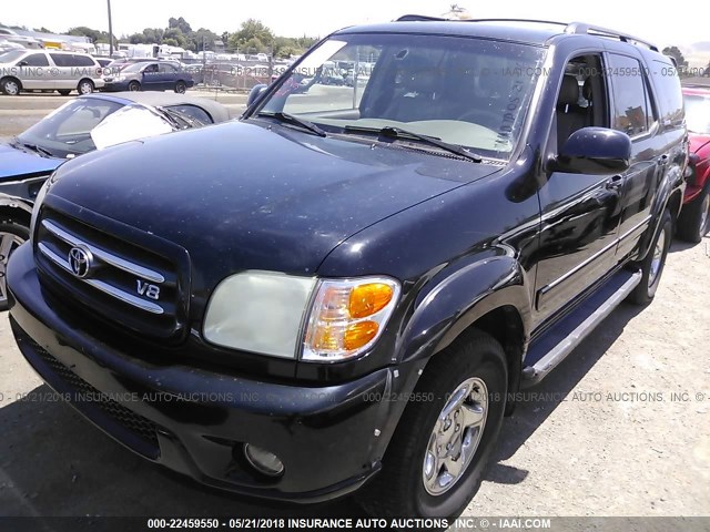 5TDBT48A12S118496 - 2002 TOYOTA SEQUOIA LIMITED BLACK photo 2