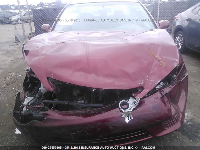 4T1BE30K76U109520 - 2006 TOYOTA CAMRY LE/XLE/SE RED photo 6