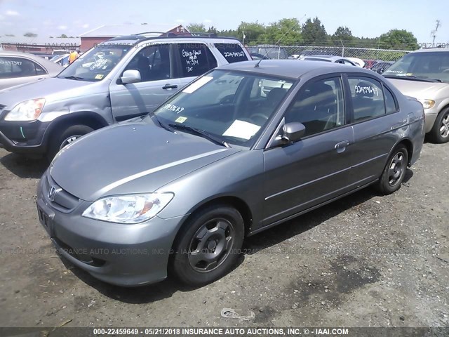 JHMES96684S011580 - 2004 HONDA CIVIC HYBRID GRAY photo 2