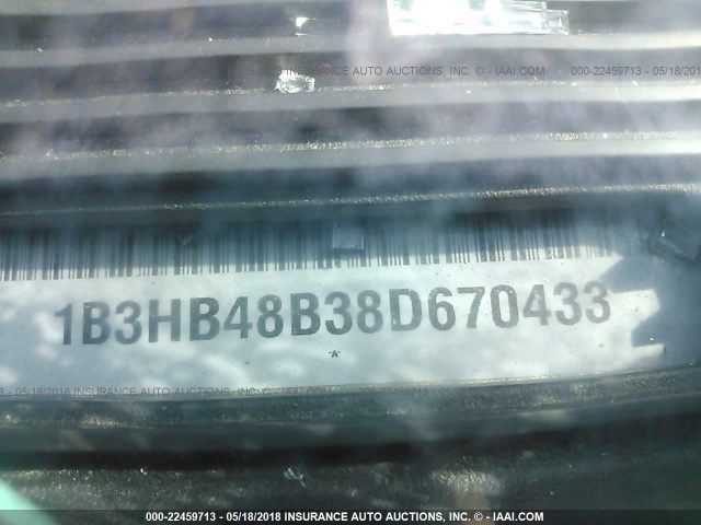 1B3HB48B38D670433 - 2008 DODGE CALIBER SXT SILVER photo 9