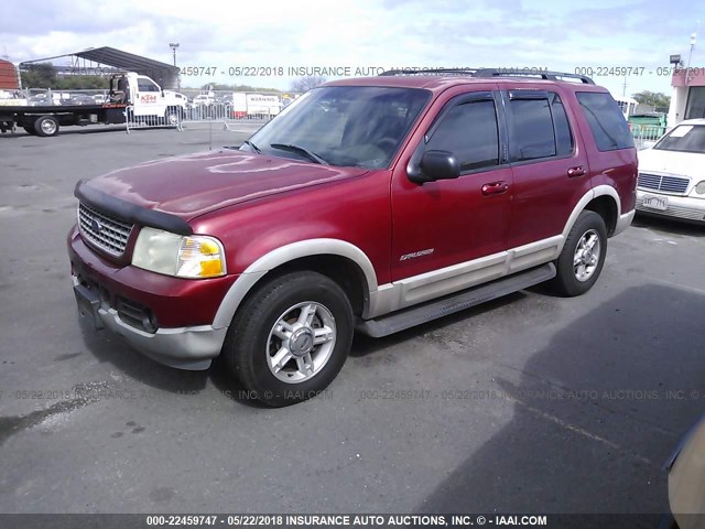 1FMZU63E82ZA43940 - 2002 FORD EXPLORER XLT RED photo 2