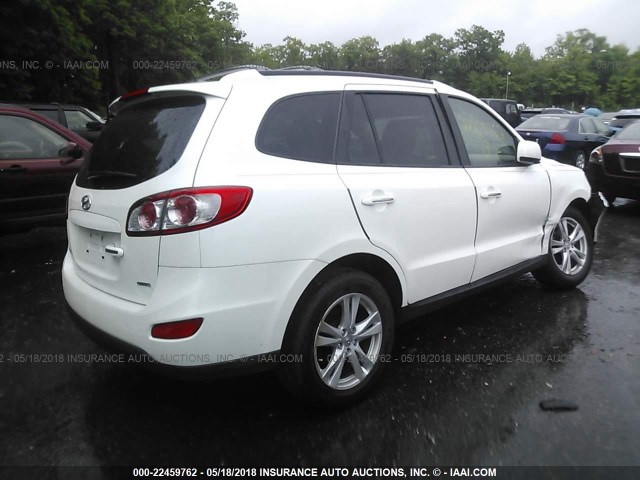 5XYZK3AB2CG112459 - 2012 HYUNDAI SANTA FE LIMITED WHITE photo 4