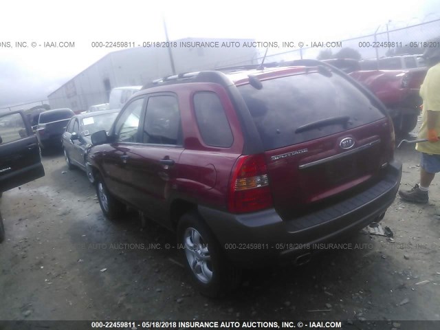 KNDJE723587454706 - 2008 KIA SPORTAGE EX/LX RED photo 3