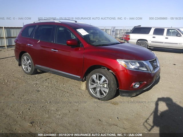 5N1AR2MN9DC671484 - 2013 NISSAN PATHFINDER S/SV/SL/PLATINUM 红色 照片 1