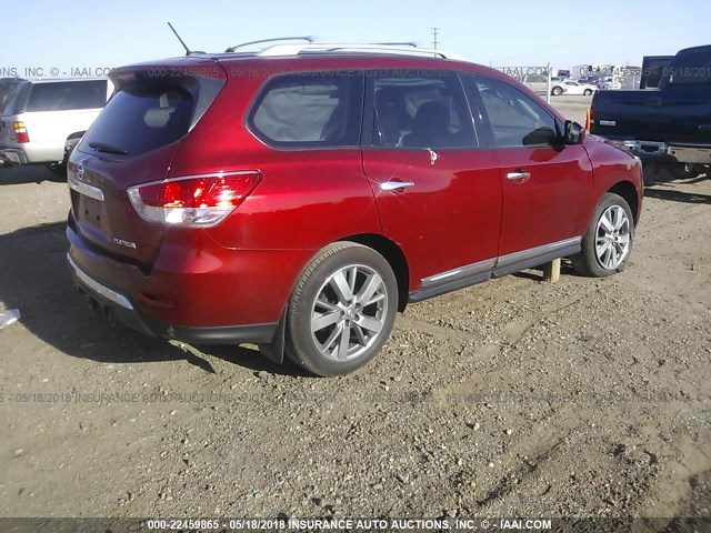 5N1AR2MN9DC671484 - 2013 NISSAN PATHFINDER S/SV/SL/PLATINUM 红色 照片 4