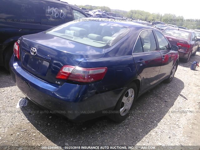 4T1BE46K77U010002 - 2007 TOYOTA CAMRY NEW GENERAT CE/LE/XLE/SE BLUE photo 4