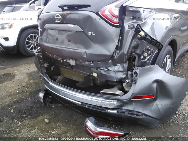 5N1AZ2MG1FN285098 - 2015 NISSAN MURANO S/SL/SV/PLATINUM GRAY photo 6