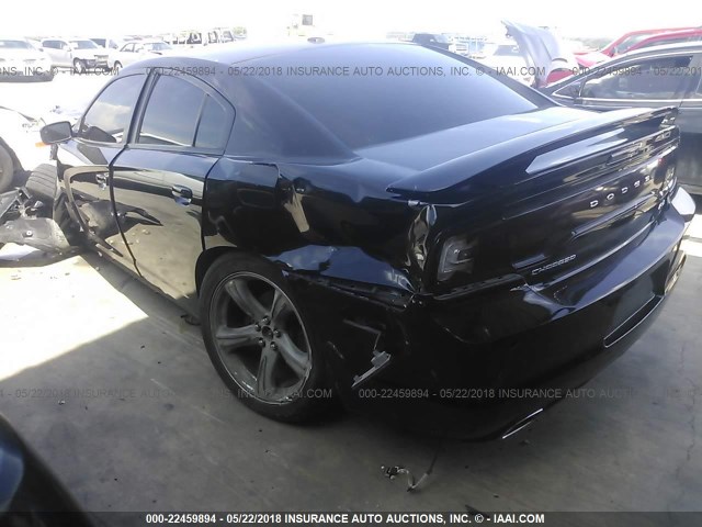 2C3CDXCT6EH259423 - 2014 DODGE CHARGER R/T BLACK photo 3