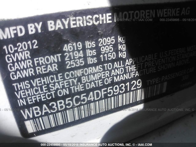 WBA3B5C54DF593129 - 2013 BMW 328 XI SULEV WHITE photo 9