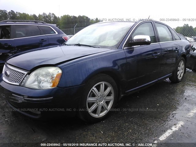 1FAHP25146G186742 - 2006 FORD FIVE HUNDRED LIMITED BLUE photo 2