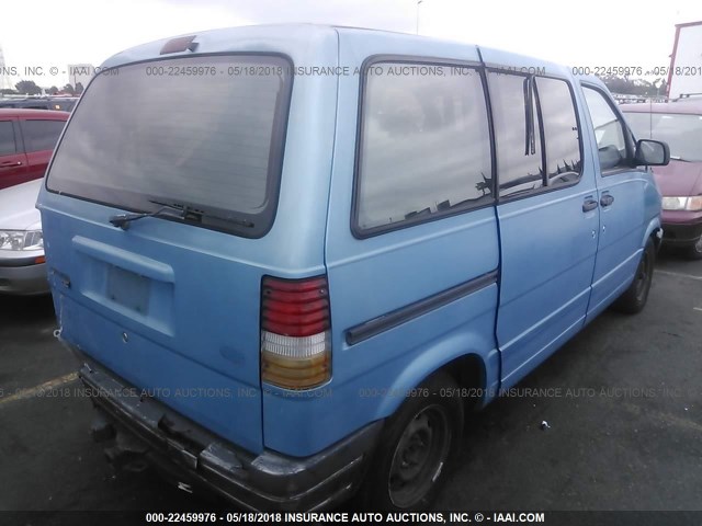 1FMCA11U4RZA51281 - 1994 FORD AEROSTAR BLUE photo 4