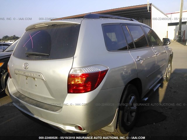 5TDKK3EH9AS010608 - 2010 TOYOTA HIGHLANDER SE SILVER photo 4