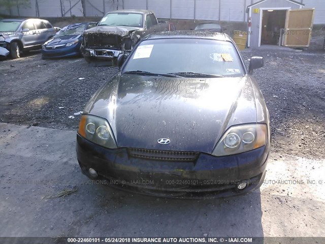 KMHHN65F73U072164 - 2003 HYUNDAI TIBURON GT BLACK photo 6