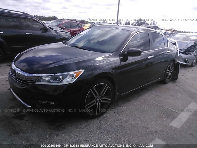 1HGCR2F56GA210321 - 2016 HONDA ACCORD SPORT 黑色 照片 2