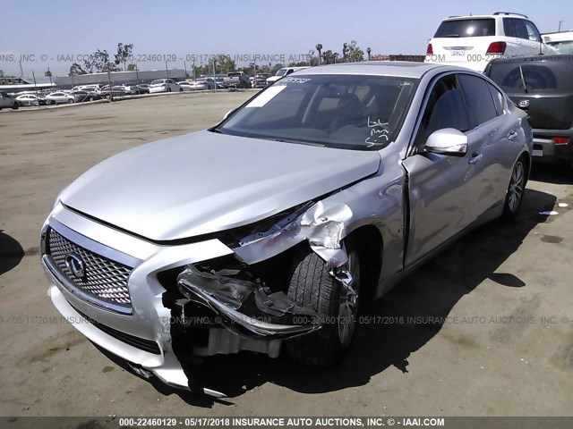 JN1BV7AP7FM338840 - 2015 INFINITI Q50 PREMIUM/SPORT SILVER photo 2