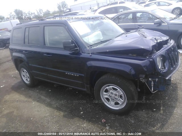 1C4NJPBAXGD814919 - 2016 JEEP PATRIOT SPORT BLUE photo 1