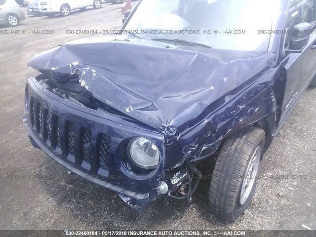 1C4NJPBAXGD814919 - 2016 JEEP PATRIOT SPORT BLUE photo 6