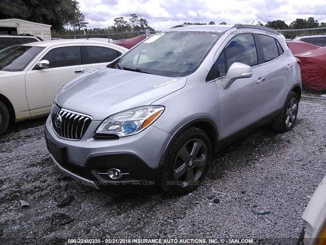 KL4CJCSB2EB734168 - 2014 BUICK ENCORE SILVER photo 2