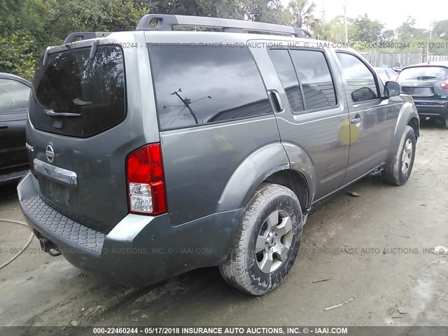 5N1AR18U78C665121 - 2008 NISSAN PATHFINDER S/LE/SE GRAY photo 4