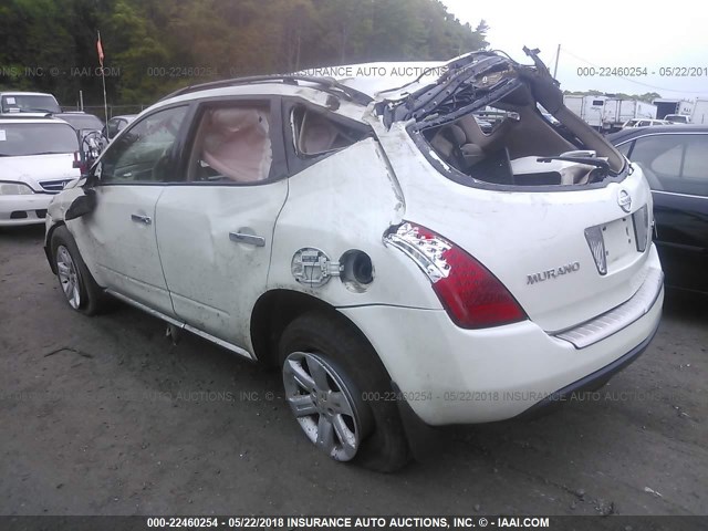 JN8AZ08W06W505808 - 2006 NISSAN MURANO SL/SE/S WHITE photo 3