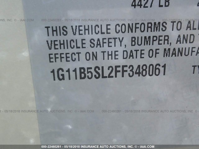 1G11B5SL2FF348061 - 2015 CHEVROLET MALIBU LS ოქროსფერი ფოტო 9