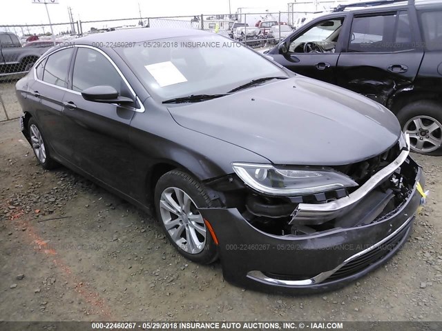 1C3CCCABXFN735042 - 2015 CHRYSLER 200 LIMITED GRAY photo 1