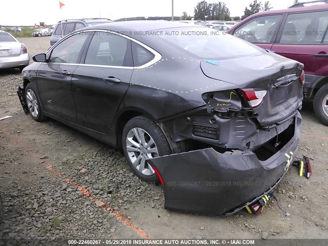 1C3CCCABXFN735042 - 2015 CHRYSLER 200 LIMITED GRAY photo 3