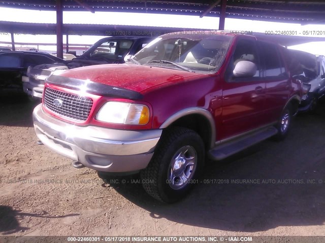 1FMFU18L11LB19948 - 2001 FORD EXPEDITION EDDIE BAUER RED photo 2