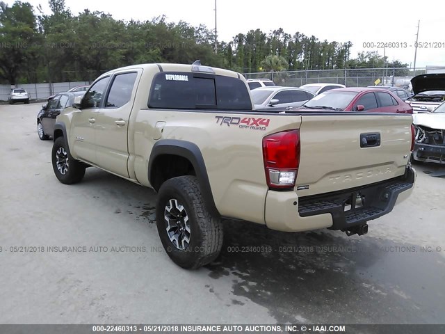 5TFDZ5BN8HX023574 - 2017 TOYOTA TACOMA DBL CAB/SR5/TRD SPORT/OR TAN photo 3