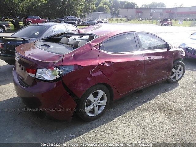 5NPDH4AE3DH386479 - 2013 HYUNDAI ELANTRA GLS/LIMITED RED photo 4