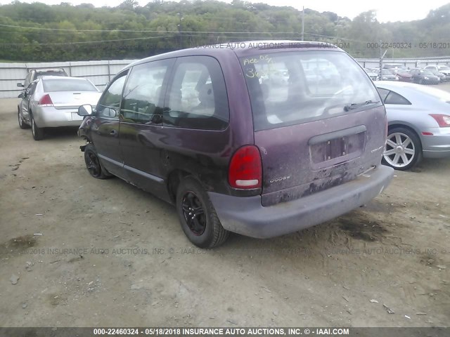 2B4FP25BXXR365651 - 1999 DODGE CARAVAN PURPLE photo 3