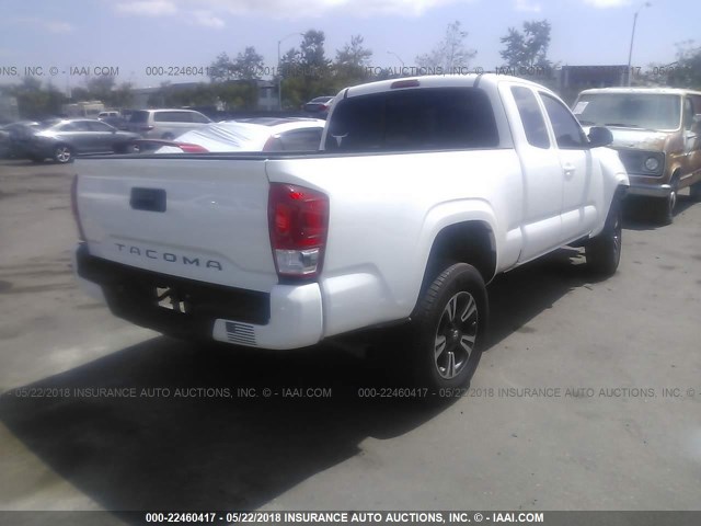 5TFRX5GN5HX103211 - 2017 TOYOTA TACOMA ACCESS CAB/SR/SR5 WHITE photo 4