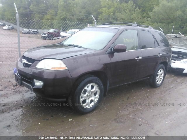 2HNYD18641H504399 - 2001 ACURA MDX TOURING BURGUNDY photo 2